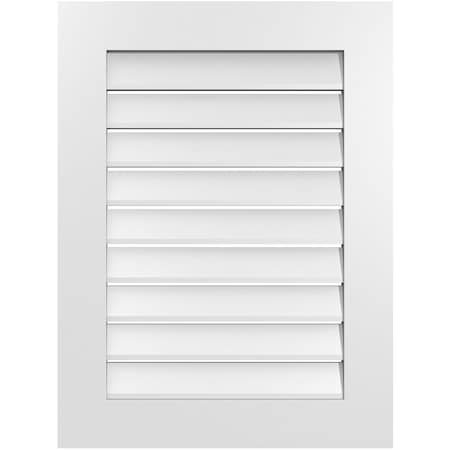 Ekena Millwork Vertical Surface Mount PVC Gable Vent: Functional, w/ 3-1/2"W x 1"P Standard Frame, 24"W x 32"H GVPVE24X3201SF